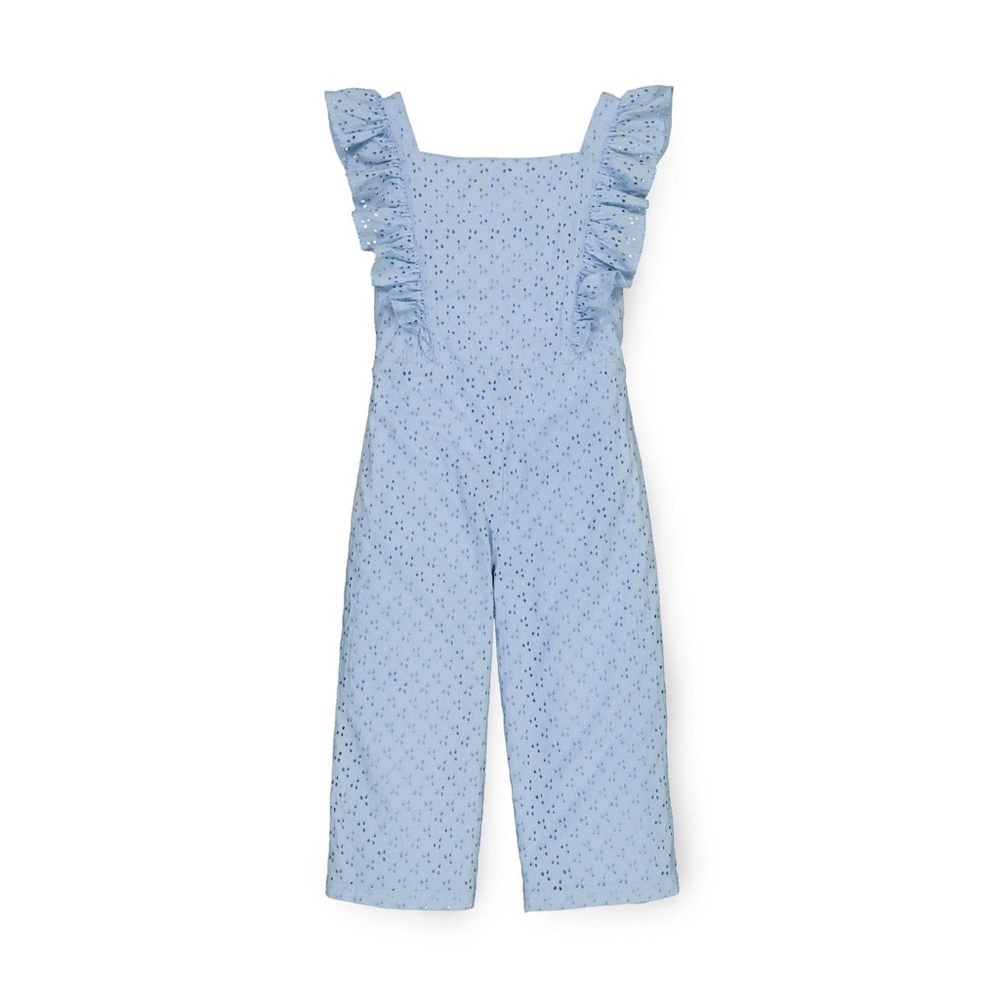 Hope & Henry Baby Blue Ruffled Kids Jumpsuit Size 7